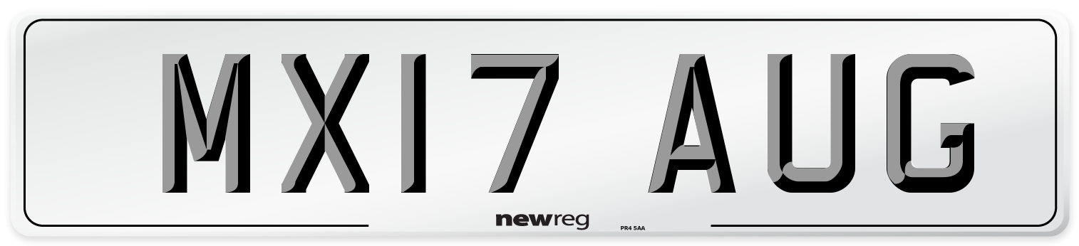 MX17 AUG Number Plate from New Reg